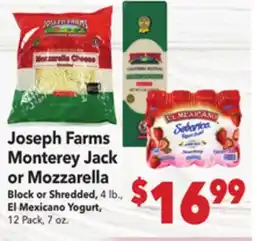 Vallarta Supermarkets Joseph Farms Monterey Jack or Mozzarella offer