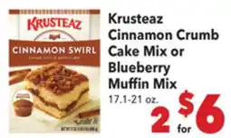 Vallarta Supermarkets Krusteaz Cinnamon Crumb Cake Mix or Blueberry Muffin Mix offer
