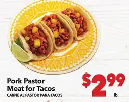 Vallarta Supermarkets Pork Pastor Meat for Tacos / CARNE AL PASTOR PARA TACOS offer