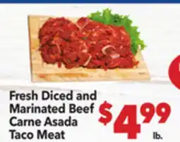 Vallarta Supermarkets Fresh Diced and Marinated Beef Carne Asada Taco Meat offer
