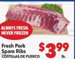 Vallarta Supermarkets Fresh Pork Spare Ribs / COSTILLASD DE PUERCO offer