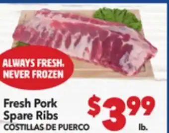 Vallarta Supermarkets Fresh Pork Spare Ribs / COSTILLASD DE PUERCO offer