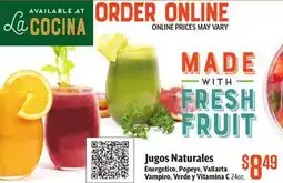 Vallarta Supermarkets Energetico, Popeye, Vallarta Vampiro, Verde y Vitamin C / Jugos Naturales offer