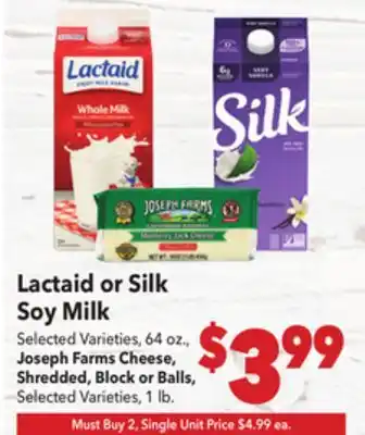 Vallarta Supermarkets Lactaid or Silk Soy Milk offer