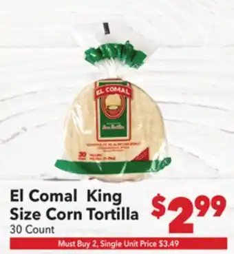 Vallarta Supermarkets El Comal King Size Corn Tortilla offer
