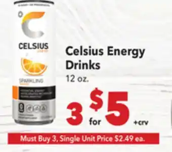 Vallarta Supermarkets Celsius Energy Drinks offer