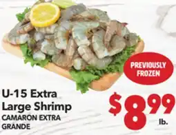 Vallarta Supermarkets U-15 Extra Large Shrimp / CAMARON EXTRA GRANDE offer