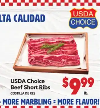 Vallarta Supermarkets USDA Choice Beef Short Ribs / COSTILLA DE RES offer