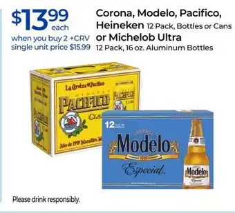 Rite Aid Corona, Modelo, Pacifico, Heineken or Michelob Ultra offer