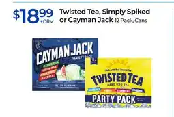 Rite Aid Twisted Tea, Simply Spiked or Cayman Jack offer