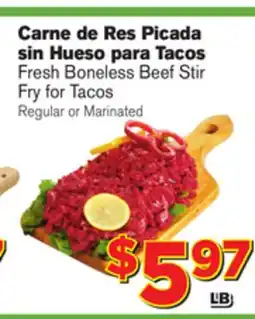 El Super Fresh Fresh Boneless Beef Stir Fry for Tacos Fry offer