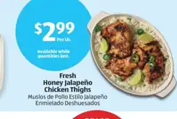 Aldi Fresh Honey Jalapeño Chicken Thighs offer