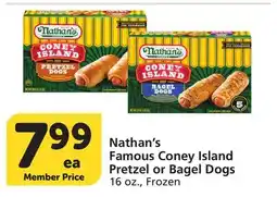 Albertsons Nathan's Famous Coney Island Pretzel or Bagel Dogs offer