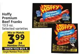 Albertsons Hoffy Premium Beef Franks offer