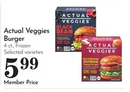 Pavilions Actual Veggies Burger offer