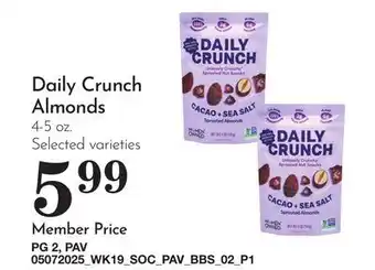 Pavilions Daily Crunch Almonds offer