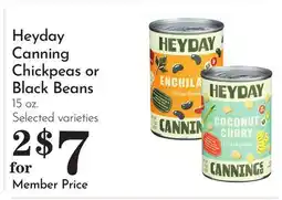 Pavilions Heyday Canning Chickpeas or Black Beans offer