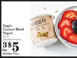 Pavilions Siggi's Coconut Blend Yogurt offer