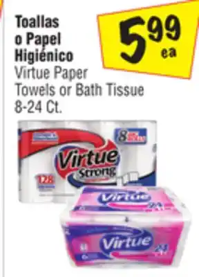 El Super Virtue Paper Towels or Bath Tissue offer