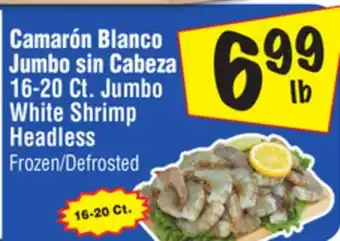 El Super 16-20 Ct. Jumbo White Shrimp Headless offer