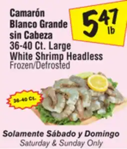 El Super 36-40 Ct. Large White Shrimp Headless offer