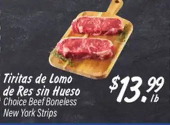 El Super Choice Beef Boneless New York Strips offer