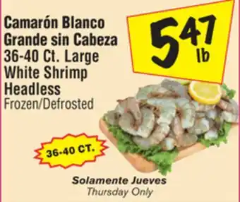 El Super Large White Shrimp Headless offer