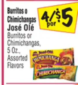 El Super José Olé Burritos or Chimichangas offer