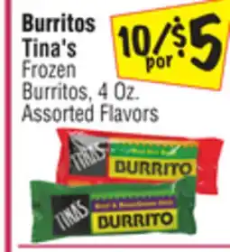 El Super Tina's Frozen Burritos offer