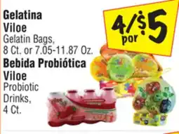 El Super Viloe Gelatin Bags, 8 Ct. or 7.05-11.87 Oz. Viloe Probiotic Drinks, 4 Ct offer