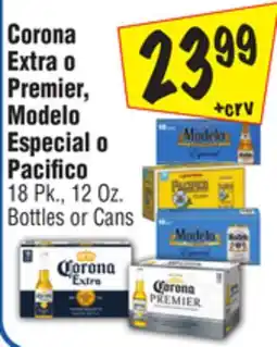 El Super Corona Extra o Premier, Modelo Especial o Pacifico offer