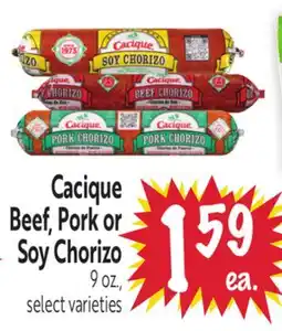 Foodmaxx Cacique Beef, Pork or Soy Chorizo offer