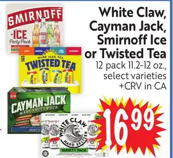 Foodmaxx White Claw, Cayman Jack, Smirnoff Ice or Twisted Tea offer
