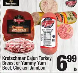 Super King Markets Kretschmar Cajun Turkey Breast or Yummy Yum Beef, Chicken Jambon offer
