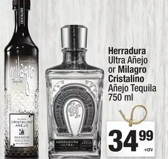 Super King Markets Herradura Ultra Añejo or Milagro Cristalino Añejo Tequila offer
