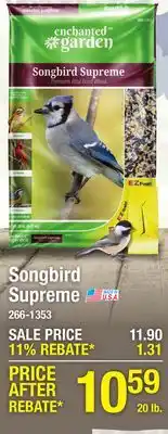 Menards Enchanted Garden Songbird Supreme Premium Wild Bird Food Seed Blend - 20 lb offer