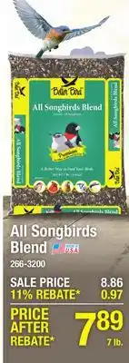 Menards Better Bird Better Blend Premium All Songbirds Blend Bird Food Seed - 7 lb offer