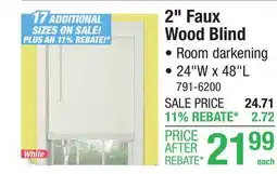Menards Window Images 2 White Room Darkening Cordless Faux Wood Blind - 24W x 48L offer