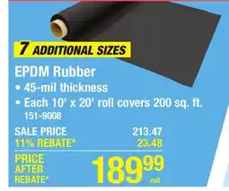 Menards 10' x 20' EPDM Rubber Roofing - 45 mil offer