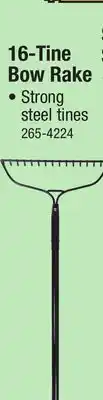 Menards Yardworks Fiberglass Long Handle 16-Tine Bow Rake offer