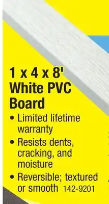 Menards 1 x 4 x 8' White Reversible PVC Trim Board offer