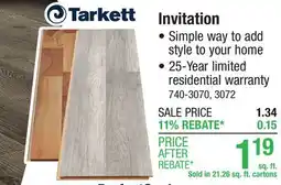 Menards Tarkett Invitation Moonlit Silver 8-1/32 x 47-5/8 Laminate Flooring (21.26 sq. ft./ctn) offer