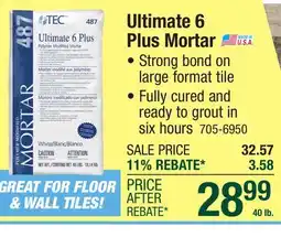 Menards TEC White Ultimate 6 Plus Mortar 487 - 40 lb offer