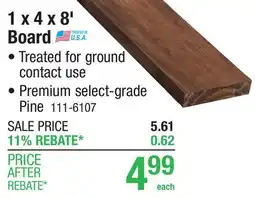 Menards AC2 1 x 4 x 8' Ground Contact CedarTone Premium Pressure Treated Board offer