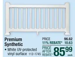 Menards Fypon QuickRail Premium 36 x 72 White Synthetic Rail Kit with Square Spindles offer