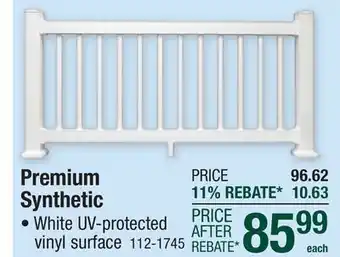 Menards Fypon QuickRail Premium 36 x 72 White Synthetic Rail Kit with Square Spindles offer