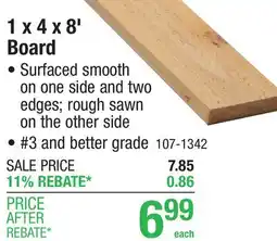 Menards 1 x 4 x 8' Red Cedar Board offer