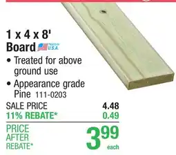 Menards AC2 1 x 4 x 8' Above Ground Green Pressure Treated Board offer