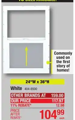 Menards Performax 24W x 36H White Vinyl Single-Hung Window with Nailing Flange offer