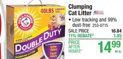Menards Arm & Hammer Double Duty Advanced Odor Control Clumping Cat Litter - 40 lbs offer